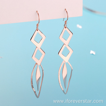 Trendy 925 Silver Dangle Earrings Geometry Ladies Earrings